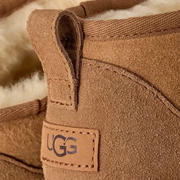 NEW UGG Classic Ultra Mini Boots Chestnut Shearling Size 5 - Women's - Picture 5 of 7
